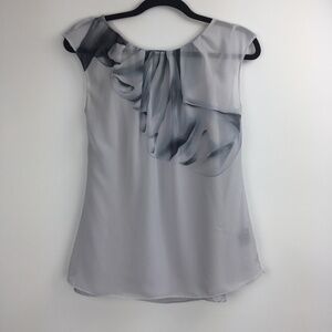 Worthington Sleeveless Top Womens Small Chiffon with Camisole Pleated Neck